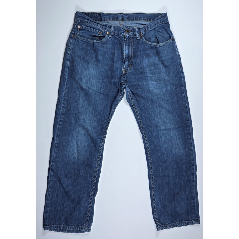 Levis 505 Regular Fit Straight Leg Blue Denim Jeans Mens 34x30 Medium Wash